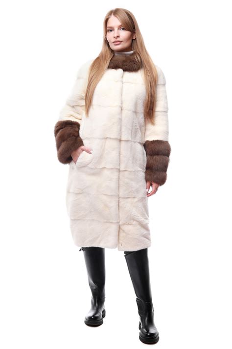 Норковые шубы : Полупальто с верхом из натурального меха Жен AURORA ...