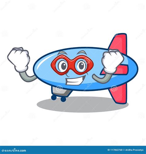 Super Hero Zeppelin Character Cartoon Style Stock Vector - Illustration of expression, protect ...