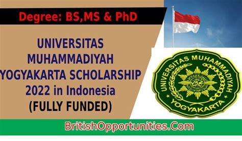 Universitias Muhammadiyah Yogyakarta Scholarship In Indonesia