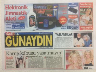 Sabah Gazetesi Günaydın Eki 14 Haziran 2002 Yaz Tehlileleri GZ24195