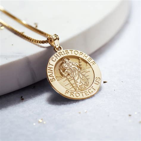 St Christopher Medal Necklace Saint Christopher Necklace Etsy Canada