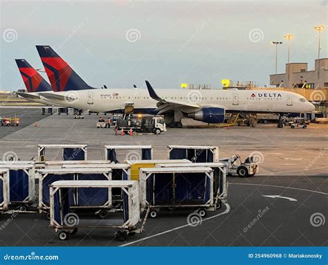 Delta Airlines Aircraft Parked At Gate Editorial Stock Photo Image Of