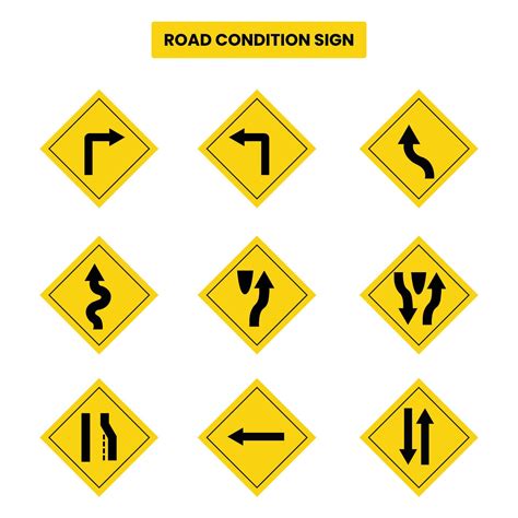 Road Condition Sign Template Illustration 42328742 Vector Art at Vecteezy
