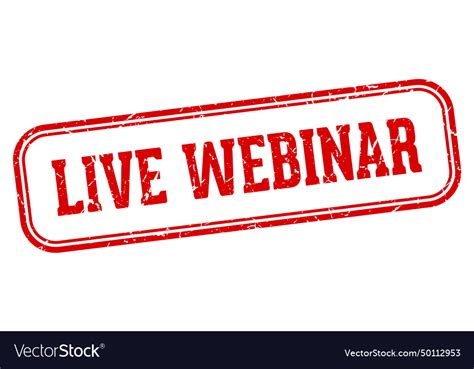 Live Webinar Stamp Rectangular Royalty Free Vector Image