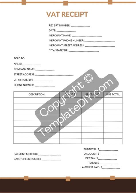 Vat Receipt Template Blank Printable In Pdf Excel And Word In 2023 Receipt Template Templates