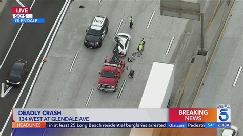 Deadly Crash Involving Big Rig Causes Backups On Freeway In Glendale Youtube