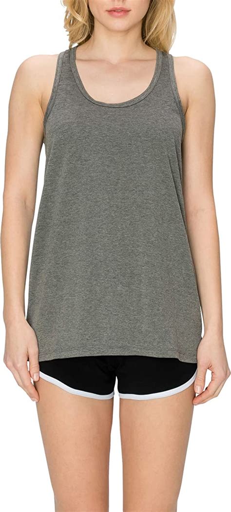 Ettellut Cotton Loose Fit Tank Tops Relaxed Athletic Workout Flowy Wf