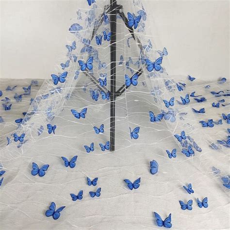 Yard Colorful D Butterfly Lace Fabricwedding Dresscotton Etsy