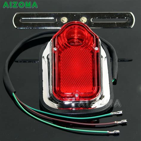 Chrome Motorcycle Tombstone Brake Tail Light Lamp For Harley Softail