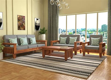 Furnesho Solid Sheesham Wooden Seater Sofa Set For Living Room