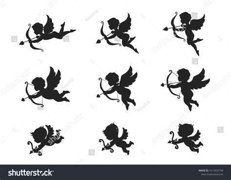 Cupid Icon Set Love Symbol Valentines Stock Vector (Royalty Free ...