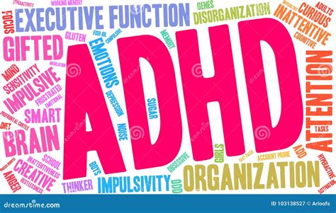 ADHD Word Cloud stock illustration. Illustration of creative - 103138527