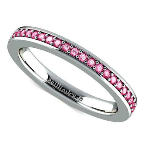 Pave Pink Sapphire Eternity Band In White Gold