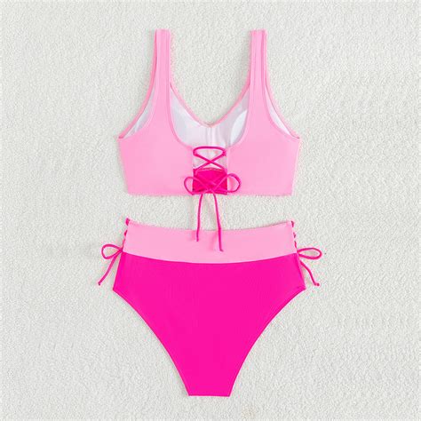 Dengdeng Bikini Sets For Women High Waisted Two Piece Bathing Suits