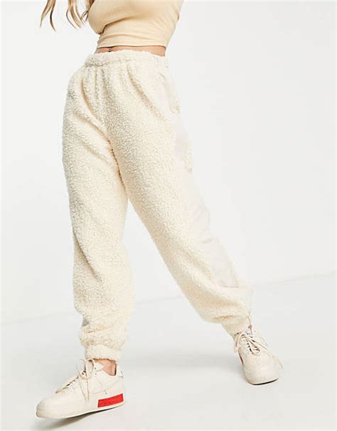 Missguided Borg 90s Jogger In Stone Asos