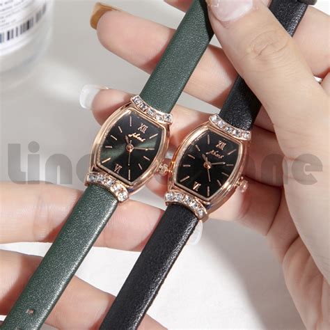 Jual Terbaru Jam Tangan Wanita Analog Jhui Strap Pu Kecil Aksen