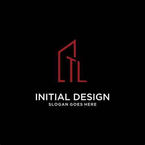 TL initial monogram with building logo design 15441491 Vector Art at ...