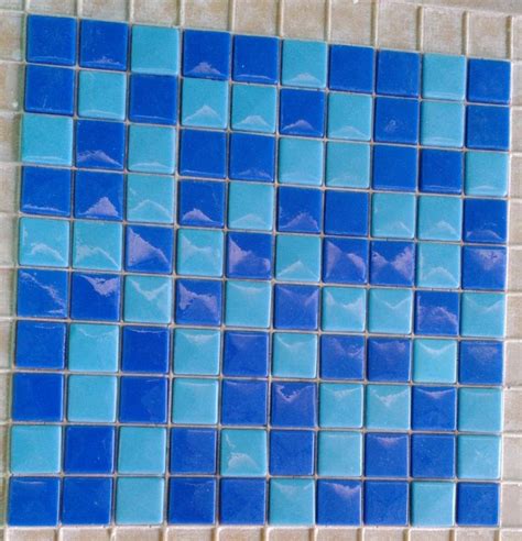 Ceramic Blue 24 5mm Swimming Pool Floor Tile Large 12 Inch X 12 Inch