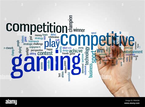 Competitive Gaming Concept Word Cloud Background Stock Photo Alamy