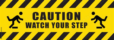 Caution Icon Warning Yellow Sign Watch Your Step Vector Illustration Stock Vector Adobe Stock