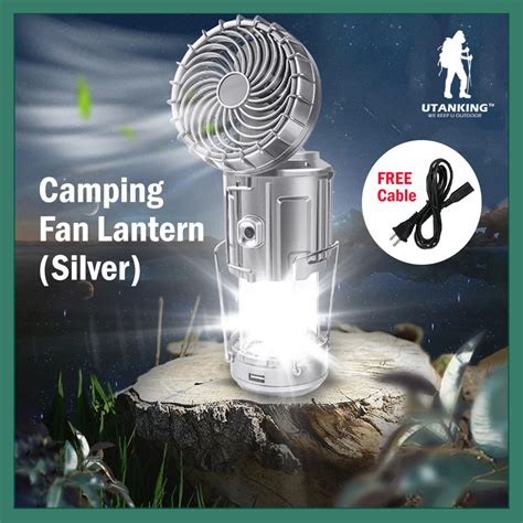 UtanKing Camping Solar Lantern Fan Outdoor Rechargeable Tent Lamp