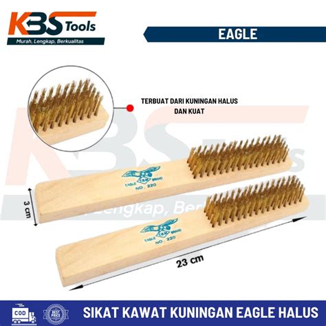 Jual Sikat Kawat Kuningan Halus Gagang Kayu Eagle Baris No Wire