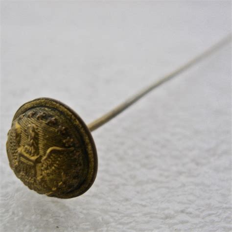 Civil War Confederate Army Button Hat Pin Ladies Hatpin From