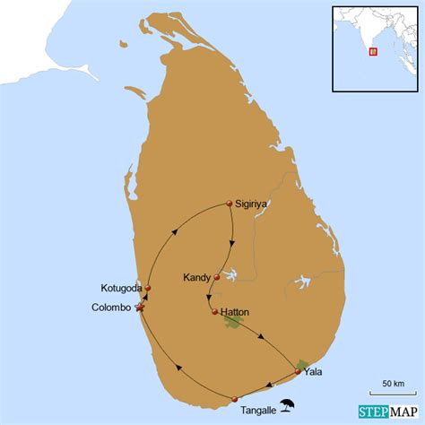 StepMap Sri Lanka Thomson Landkarte für Sri Lanka