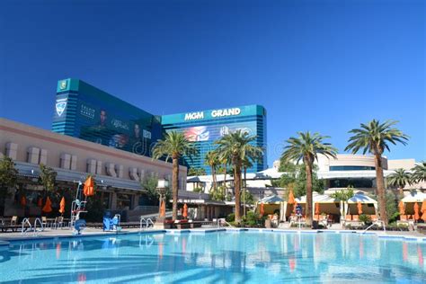 Outdoor Swimming Pool At Mgm Grand Hotel In Las Vegas Editorial Stock