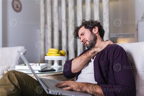 Pain in his shoulder. Upper arm pain, People with body-muscles problem