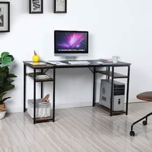 Homy Casa Dembe 31 5 In Rectangular Brown Wood Computer Writing Desk