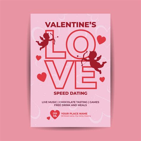 Valentines Day Love Party Event Flyer 23307046 Vector Art At Vecteezy