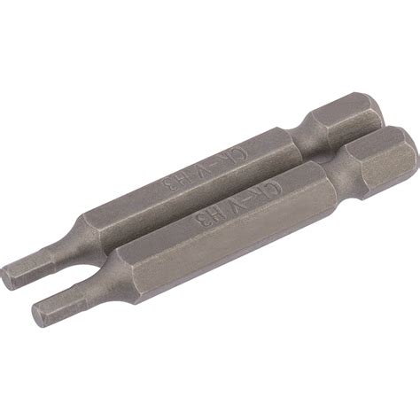 Draper Hex Screwdriver Bit Hex 3mm 50mm Pack of 2