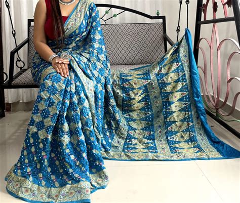 Ajrakh And Bandej Modal Silk Sarees Siri Designers