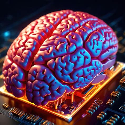 Cerebro En Un Microchip Que Muestra Inteligencia Artificial Y