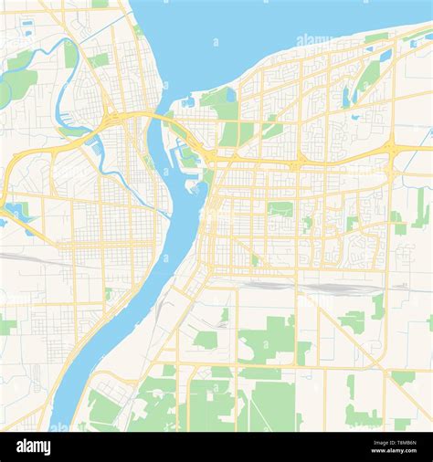 Empty vector map of Sarnia, Ontario, Canada, printable road map created ...