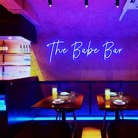 The Babe Bar Neon Sign Blue Neon Sign Bar Wall Party Backdrop Club Home Decoration Etsy