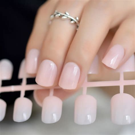 Buy Light Pink Short Full Artificial Nail Art Tips