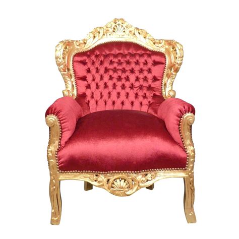 Fauteuil Royal En Velours Rouge Baroque Meubles Baroque