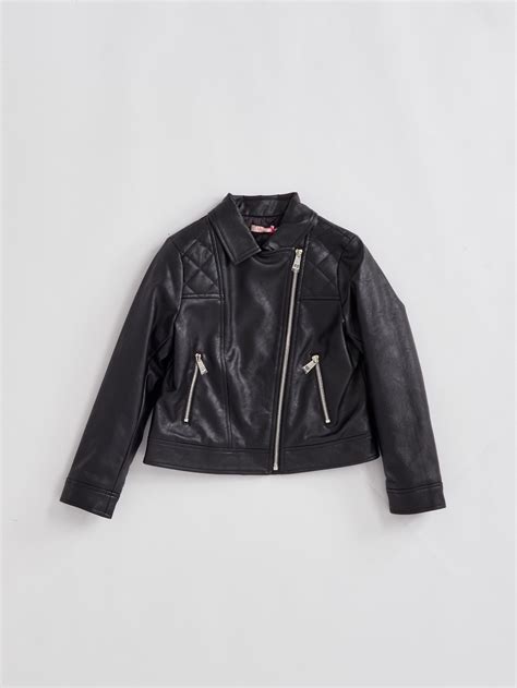 Liu Jo Girl S Jacket In Quilted Imitation Leather Black Buy Online At