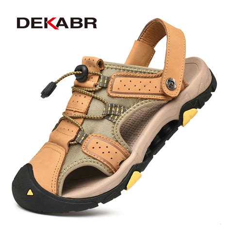 Dekabr Brand New Leather Sandals Men Roman Sandals Summer Beach Men Casual Shoes Flip Flops Male