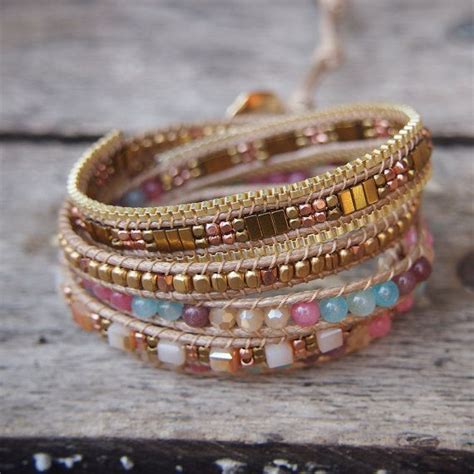 Times Wrap Bracelet Multi Color Beaded Mix Boho Bracelet Beadwork