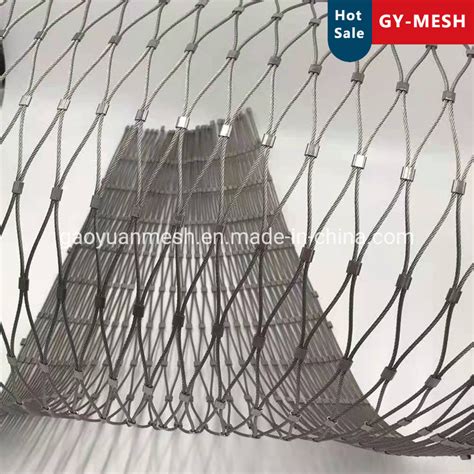 Durable Lift Stainless Steel Knotted Rope Mesh Ferrule Woven Rope Mesh