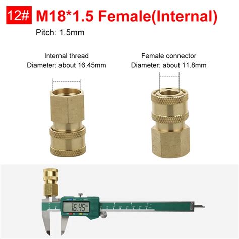 Pressure Washer Adapter Brass Connector Kit 14 Quick Disconnect M14 M22 Male Female Coupler For