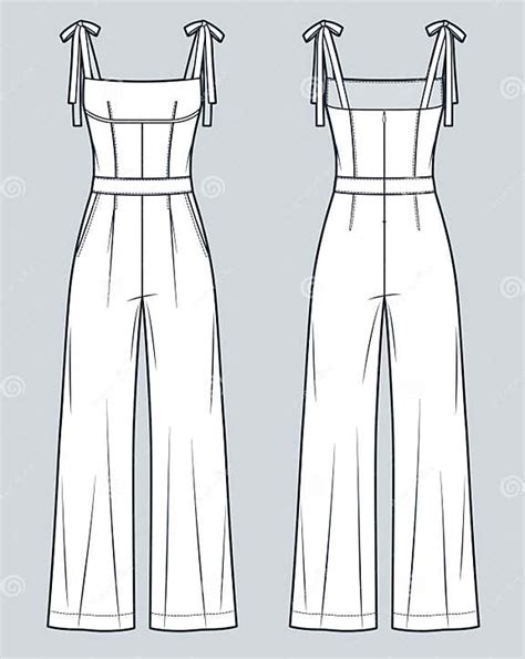 Jumpsuit Technical Fashion Illustration Wide Leg Jumpsuit Fashion Flat