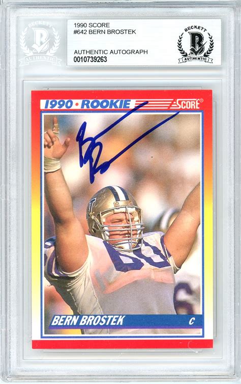 Bern Brostek Autographed Signed Score Rookie Card Washington