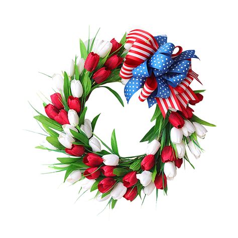 Harpi Independence Day Wreaths For Front Door Artificial Tulip Flower