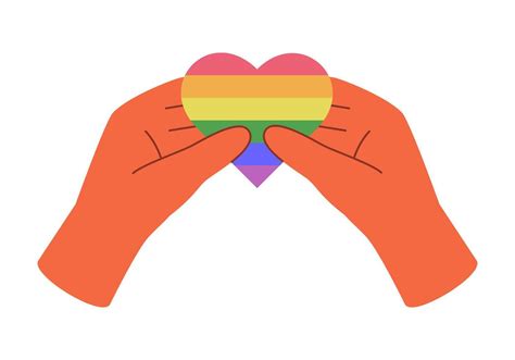 Couple Hands Holding Rainbow Lgbt Heart 45677937 Vector Art At Vecteezy