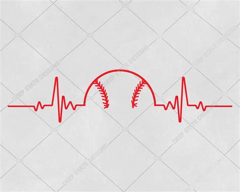 Baseball Heartbeat Svg Heartbeat Svg Softball Svg Cricut Cut File