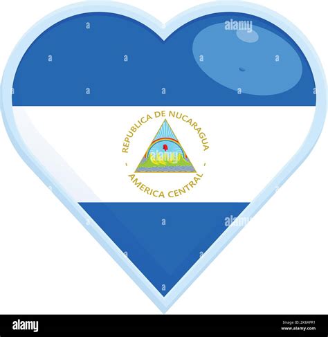 Nicaragua bandera del corazón icono vector de dibujos animados Día